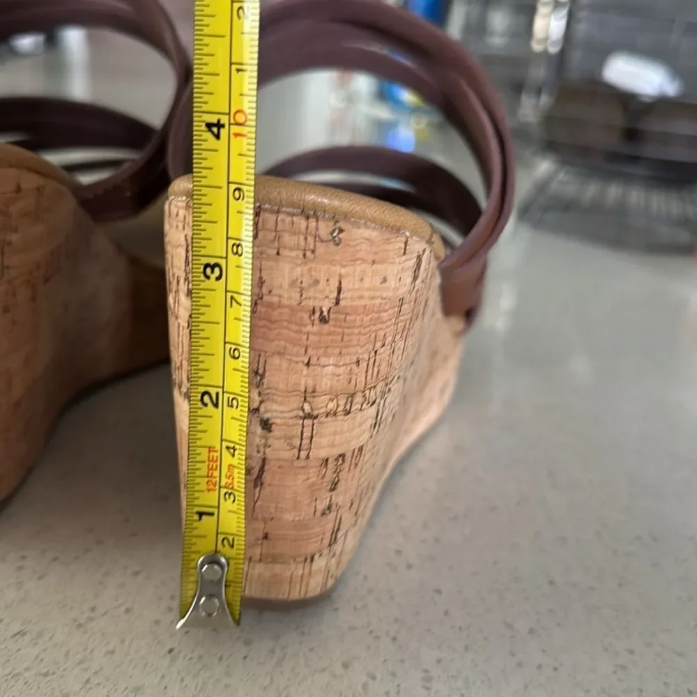 Blowfish Brown Cork Wedge Sandals